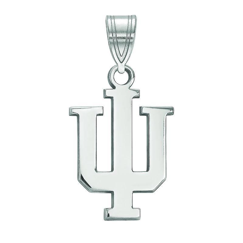 LogoArt Indiana Hoosiers Sterling Silver Rhodium Plated Medium Pendant, Womens Product Image