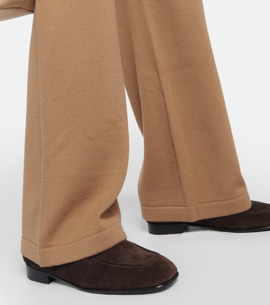 MAX MARA Leisure Visione Virgin Wool Pants In Beige Product Image