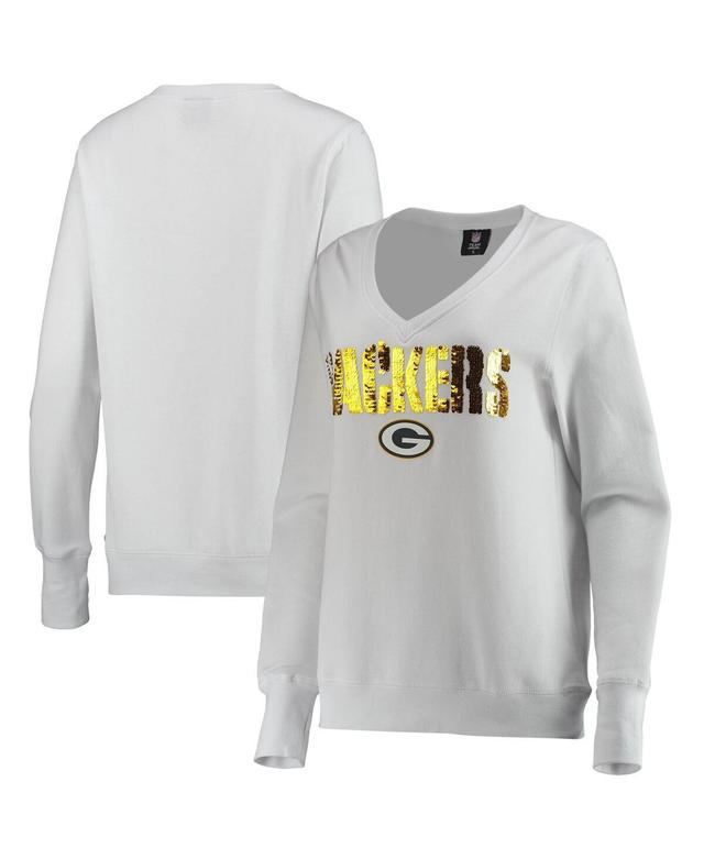 Womens Cuce Green Bay Packers Victory V-Neck Pullover Sweatshirt Product Image