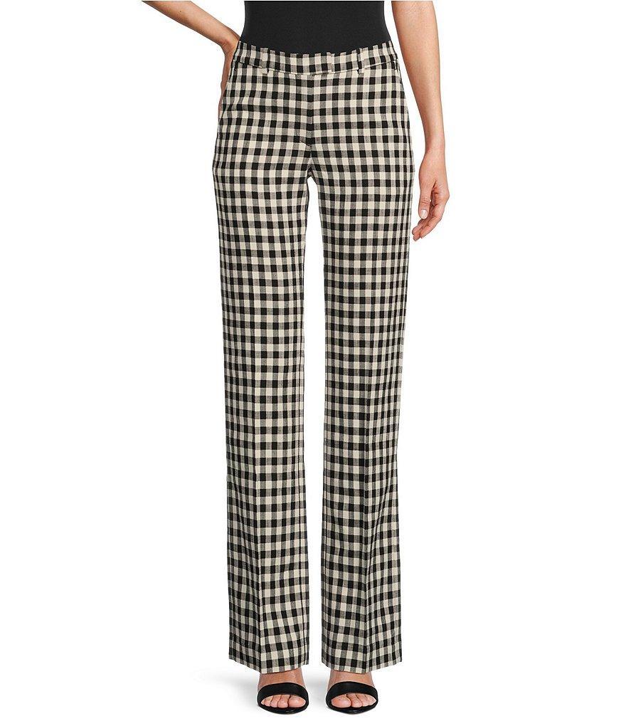 Tara Jarmon Paris Peter Gingham Print Mid Rise Pocketed Coordinating Trouser Pants Product Image