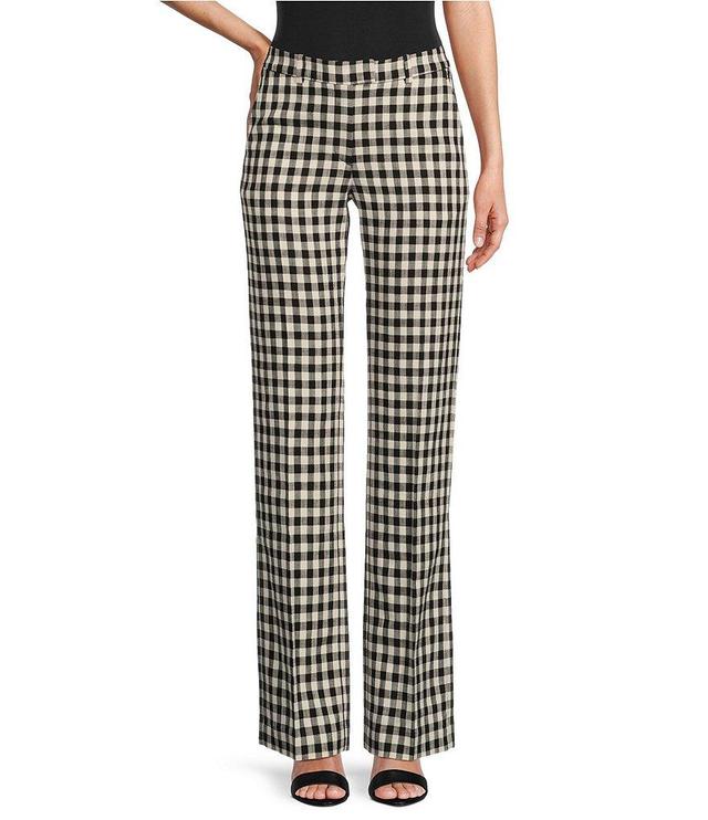 Tara Jarmon Paris Peter Gingham Print Mid Rise Pocketed Coordinating Trouser Pants Product Image