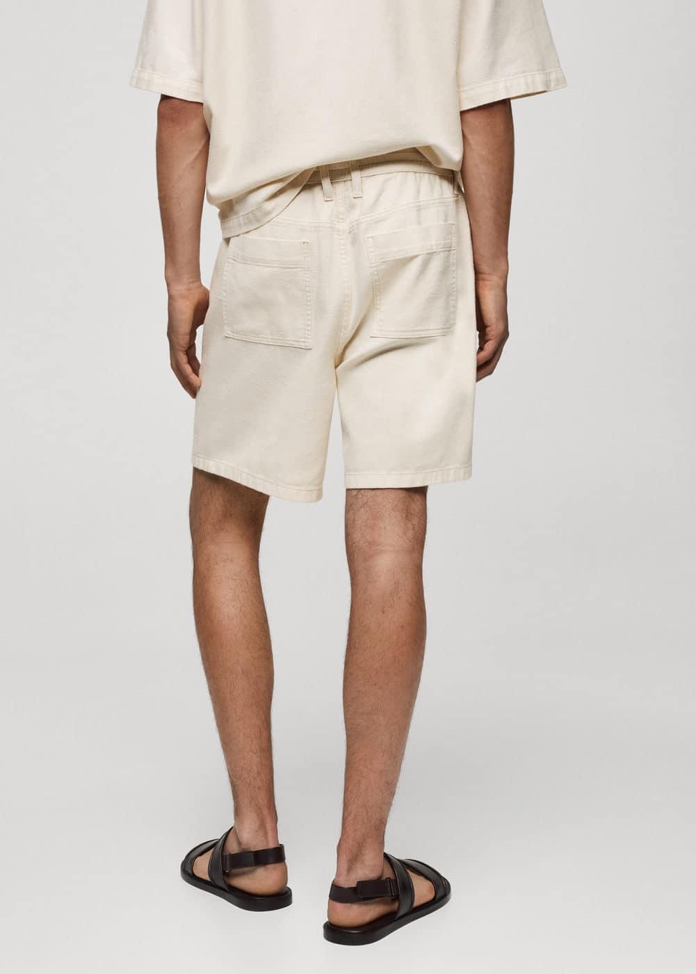 MANGO MAN - Cotton shorts with drawstring off whiteMen Product Image