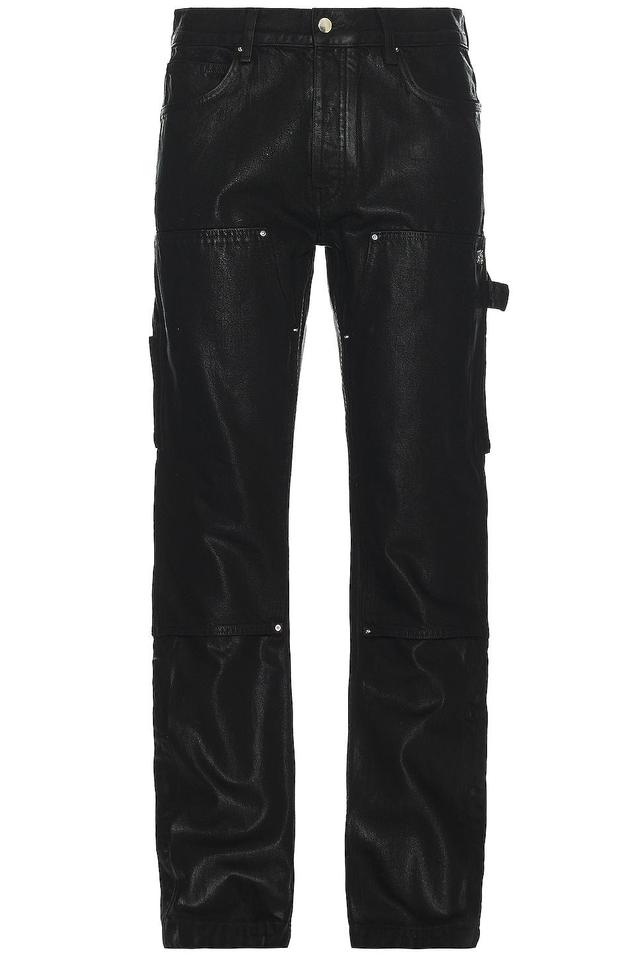 Amiri Wax Carpenter Jean in Black - Black. Size 33 (also in 29, 30, 31, 36, 38). Product Image