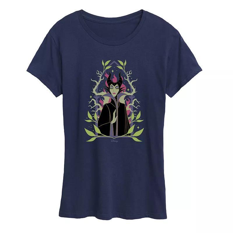 Disneys Sleeping Beauty Maleficent Womens Graphic Tee Blue Product Image