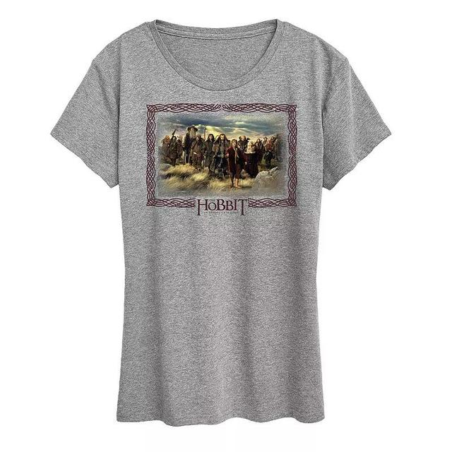 Womens The Hobbit Group Graphic Tee Grey Gray Product Image