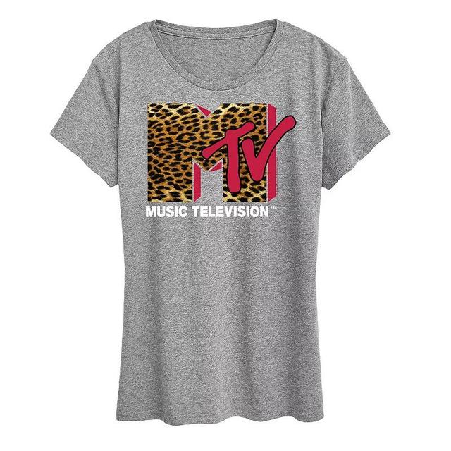 Womens MTV Leopard Logo Graphic Tee, Girls Product Image