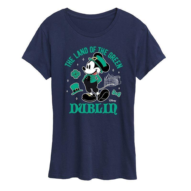 Disneys Mickey Mouse Womens St. Patricks Dublin Graphic Tee Heather Grey Product Image