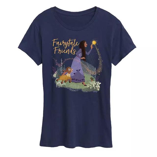 Disneys Wish Asha, Valentino, and Star Womens Fairytale Friends Graphic Tee, Girls Product Image