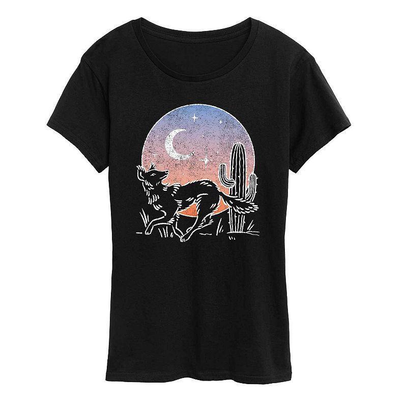 Womens Desert Coyote Graphic Tees Grey Product Image