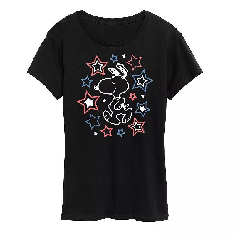 Womens Peanuts Snoopy Stars Graphic Tee Product Image