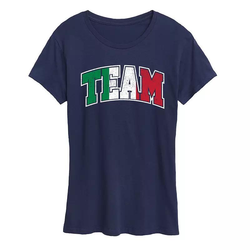 Womens Team Italy Graphic Tee Grey Royal Blue Product Image