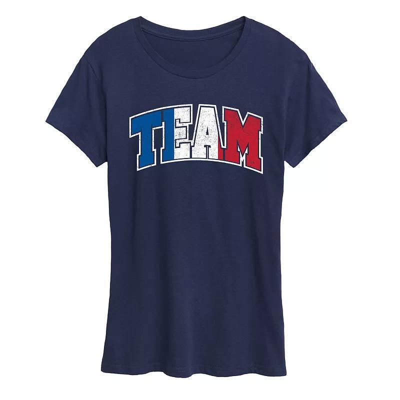 Womens Team France Graphic Tee Grey Blue Product Image