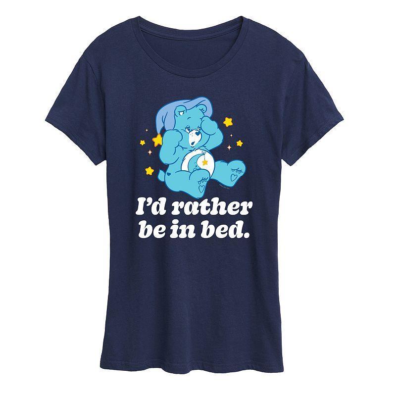 Womens Care Bears Rather Be In Bed Graphic Tee, Girls Grey Charcoalgray Product Image