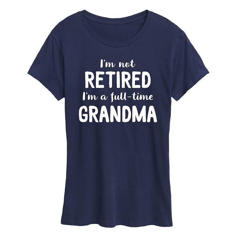 Womens Not Retired Grandma Graphic Tee Blue Product Image