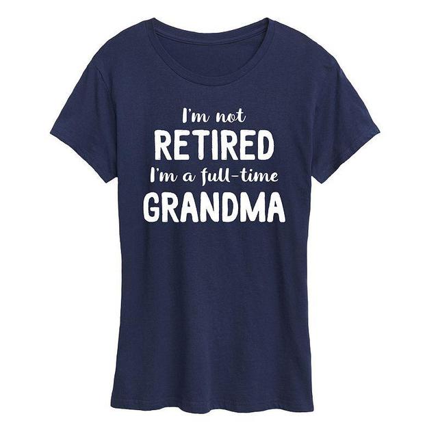 Womens Not Retired Grandma Graphic Tee, Girls Heather Grey Product Image