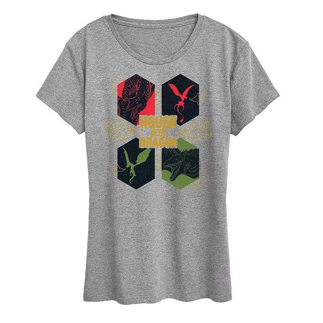 Womens House of the Dragon Dragon Icon Grid Graphic Tee Product Image