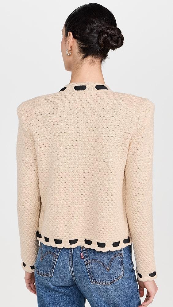 L'AGENCE Astor Contrast Trim Cardigan | Shopbop Product Image