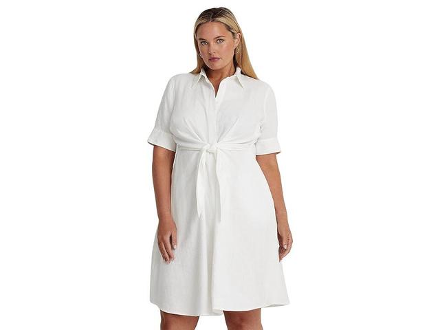 Lauren Ralph Lauren Plus Size Linen Shirtdress Women's Clothing Product Image