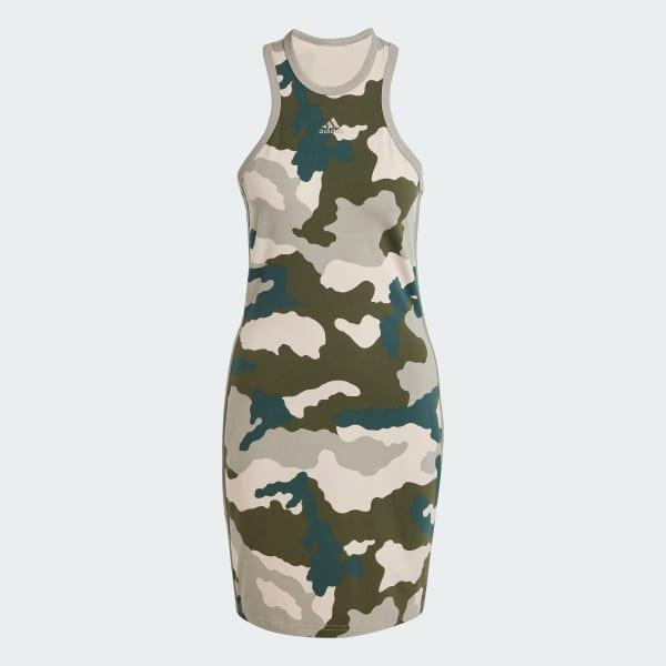 Essentials 3-Stripes Camo Print Racer Back Tank Dress Product Image