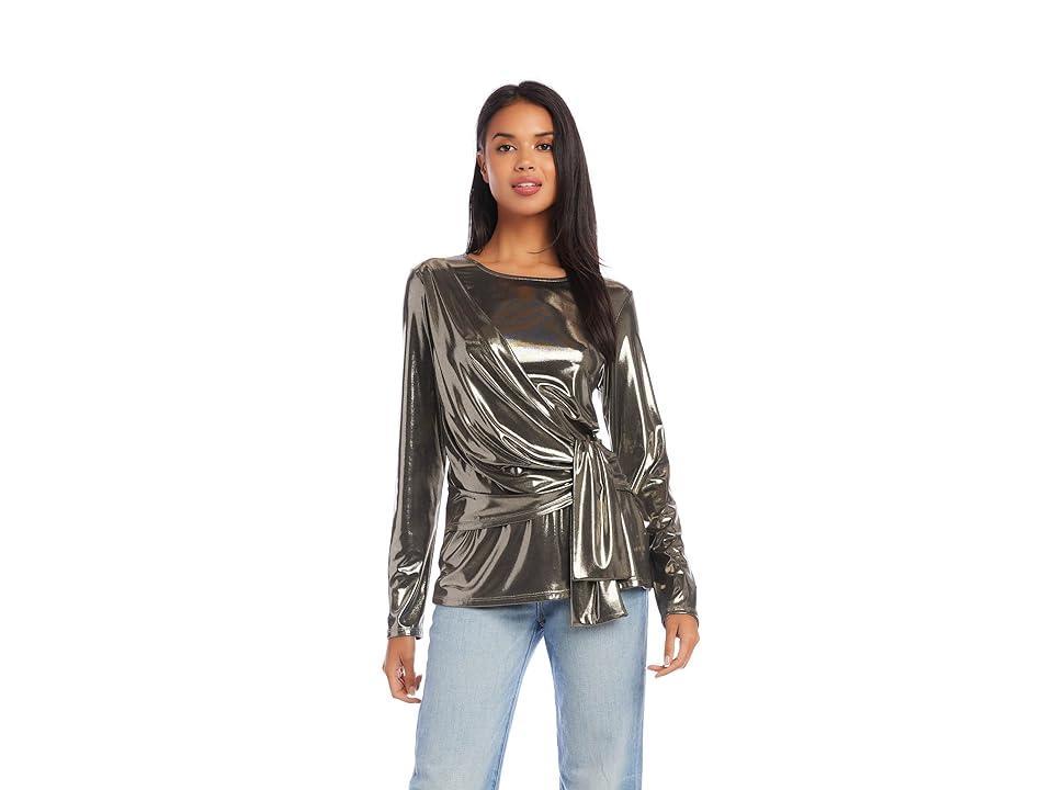 Karen Kane Metallic Drape Front Top Product Image