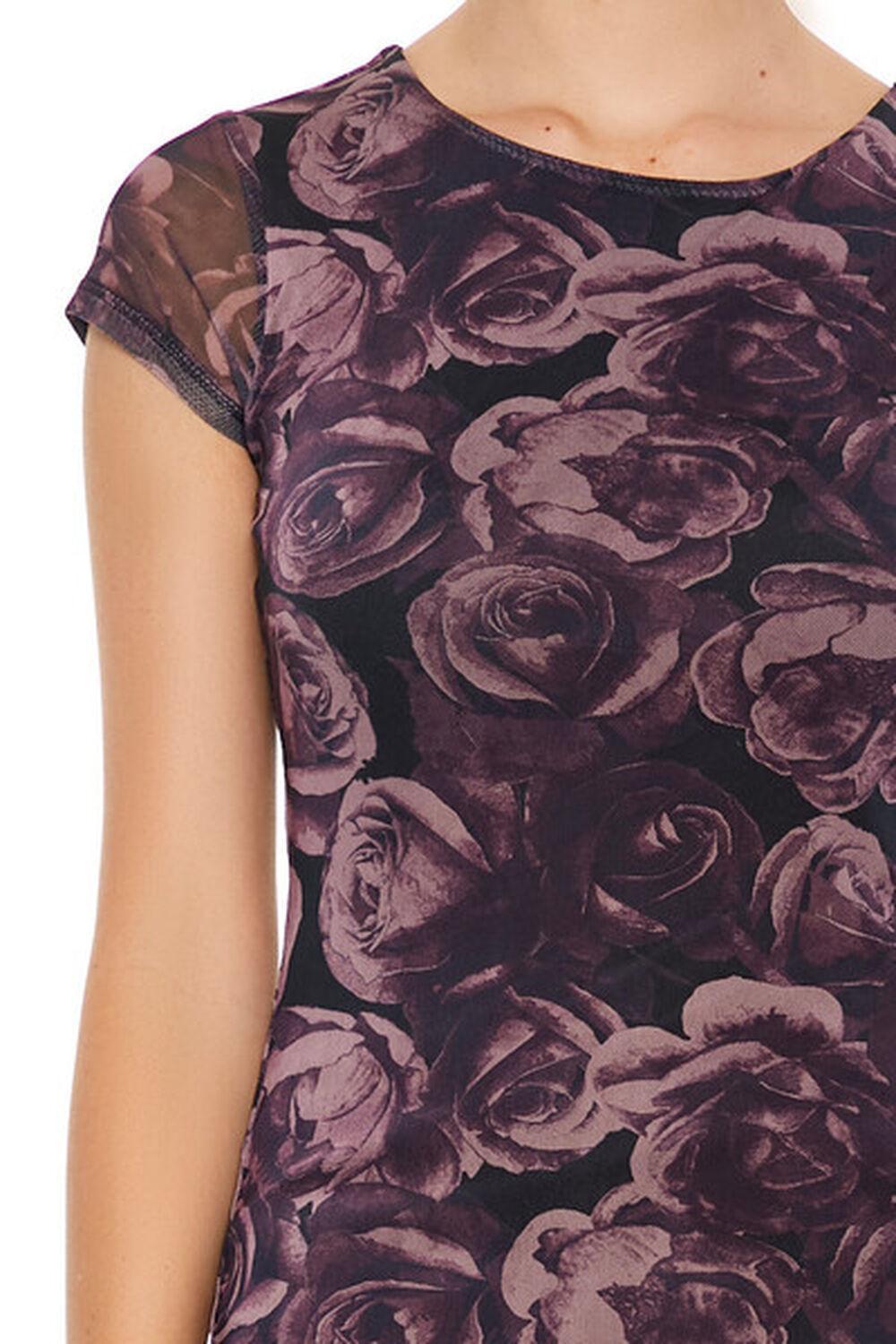 Rose Print Bodycon Midi Dress | Forever 21 Product Image