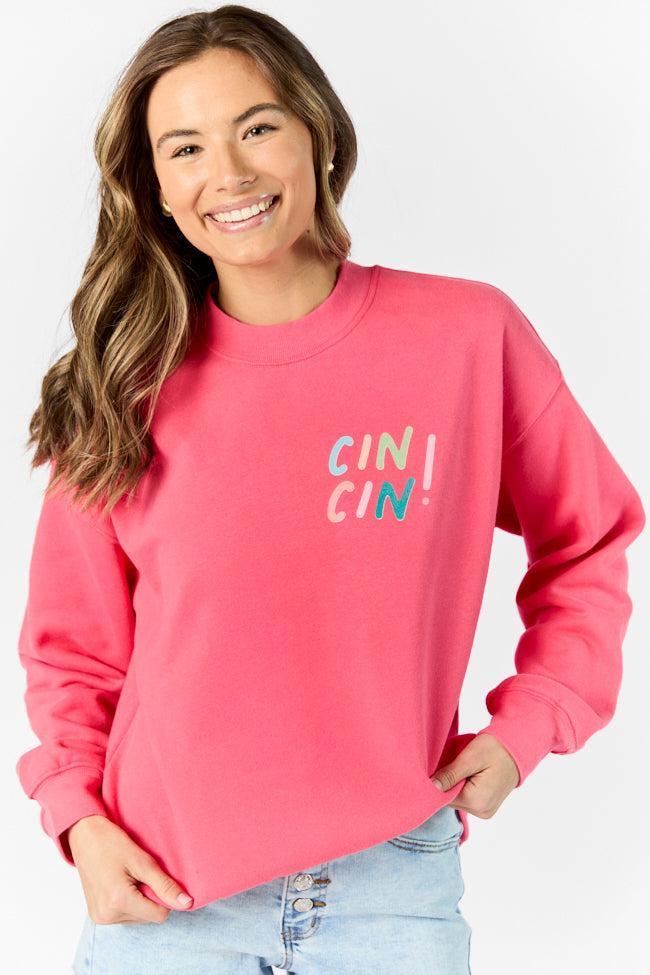 Cin Cin! Light Red Graphic Sweatshirt Product Image