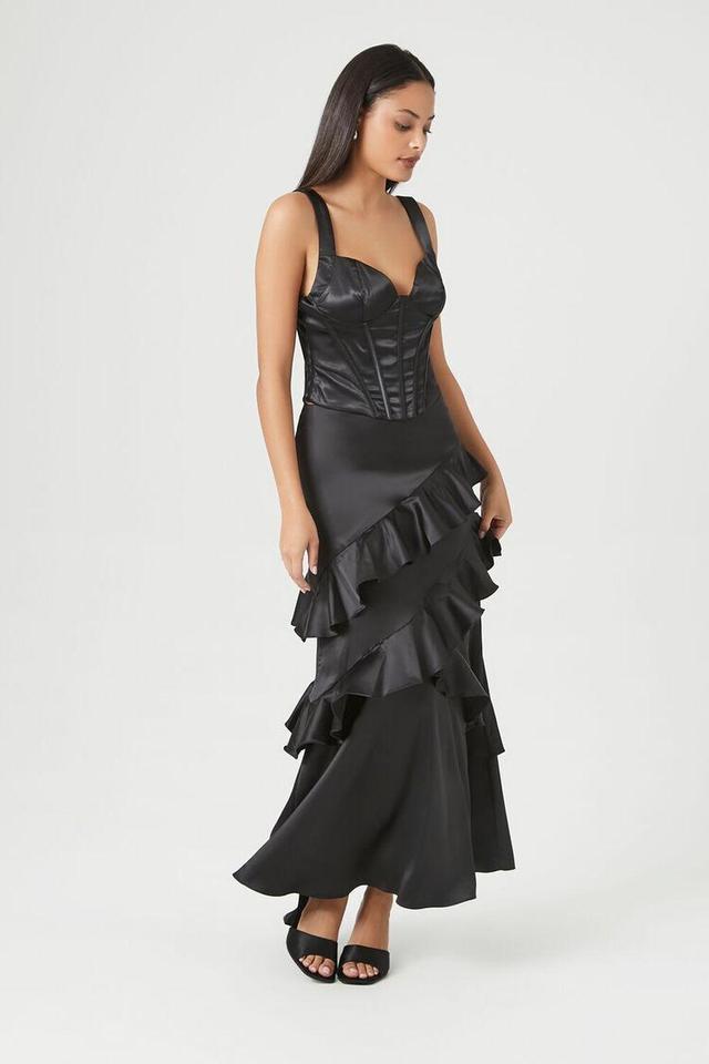 Chiffon Ruffle-Trim Maxi Skirt | Forever 21 Product Image