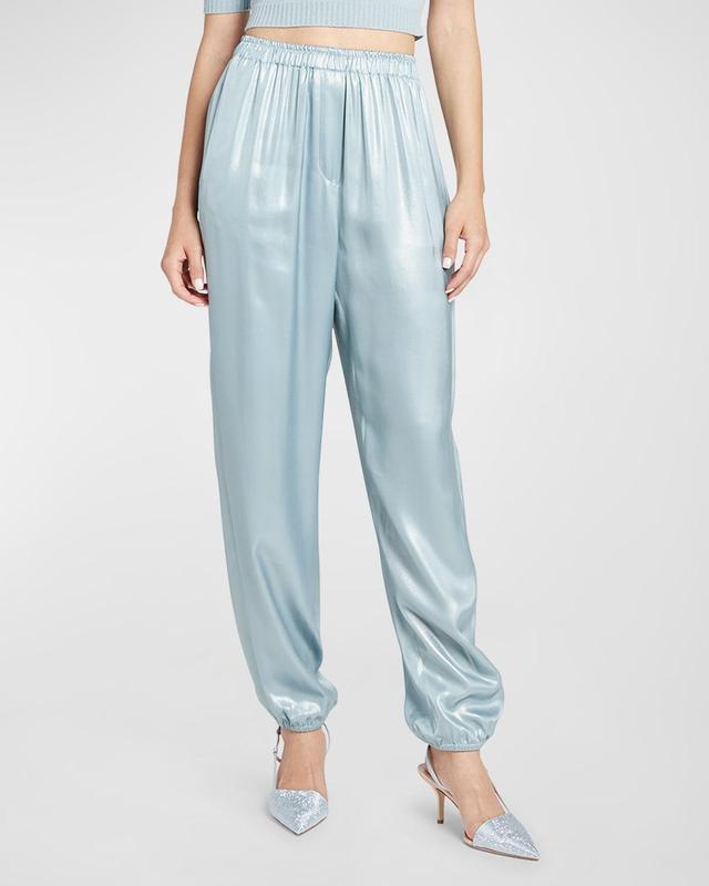 Womens Laminated Satin Joggers Product Image