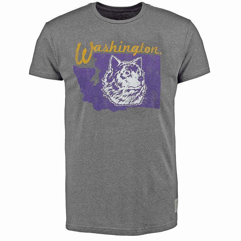 Mens Original Retro Brand Heathered Gray Washington Huskies Vintage-Like State Tri-Blend T-shirt Product Image