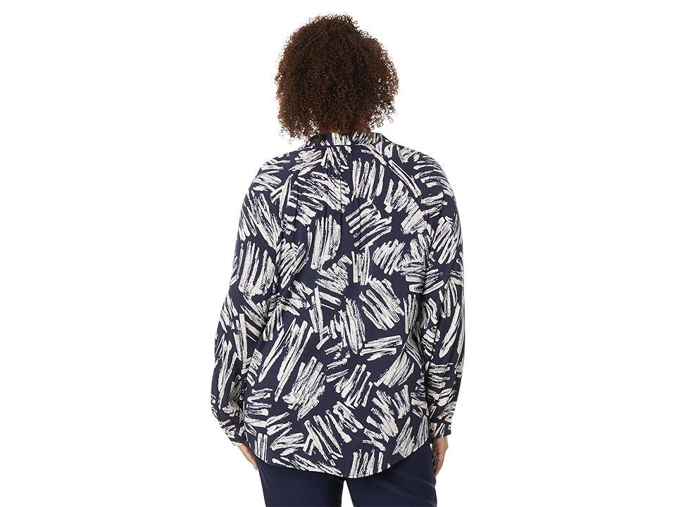 NIC+ZOE Sweet Strokes Shirt (Indigo Multi) Women's Clothing Product Image