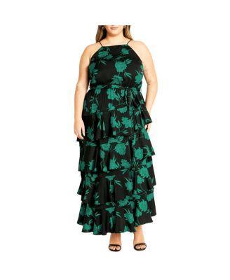 Plus Size Joelle Print High Neck Maxi Dress Product Image