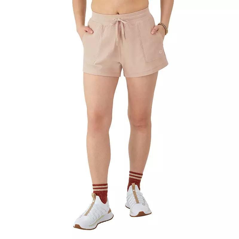 Womens Champion Campus Pique Shorts, C Logo, 2.5 Champagne Frost L Product Image