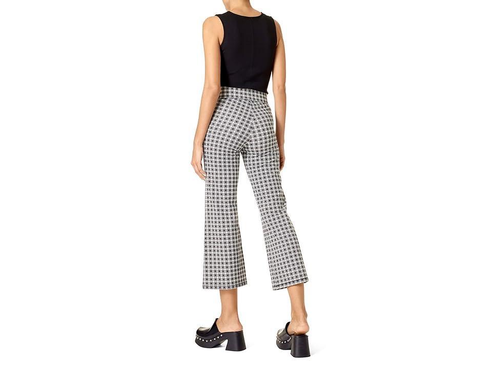 Hue Gingham Crop Flare Cotton Blend Leggings Product Image