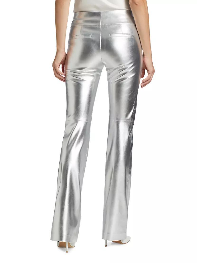 Olivia Metallic Faux Leather Boot-Cut Pants Product Image