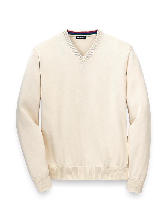 Supima Cotton V-Neck Sweater - Ivory Product Image