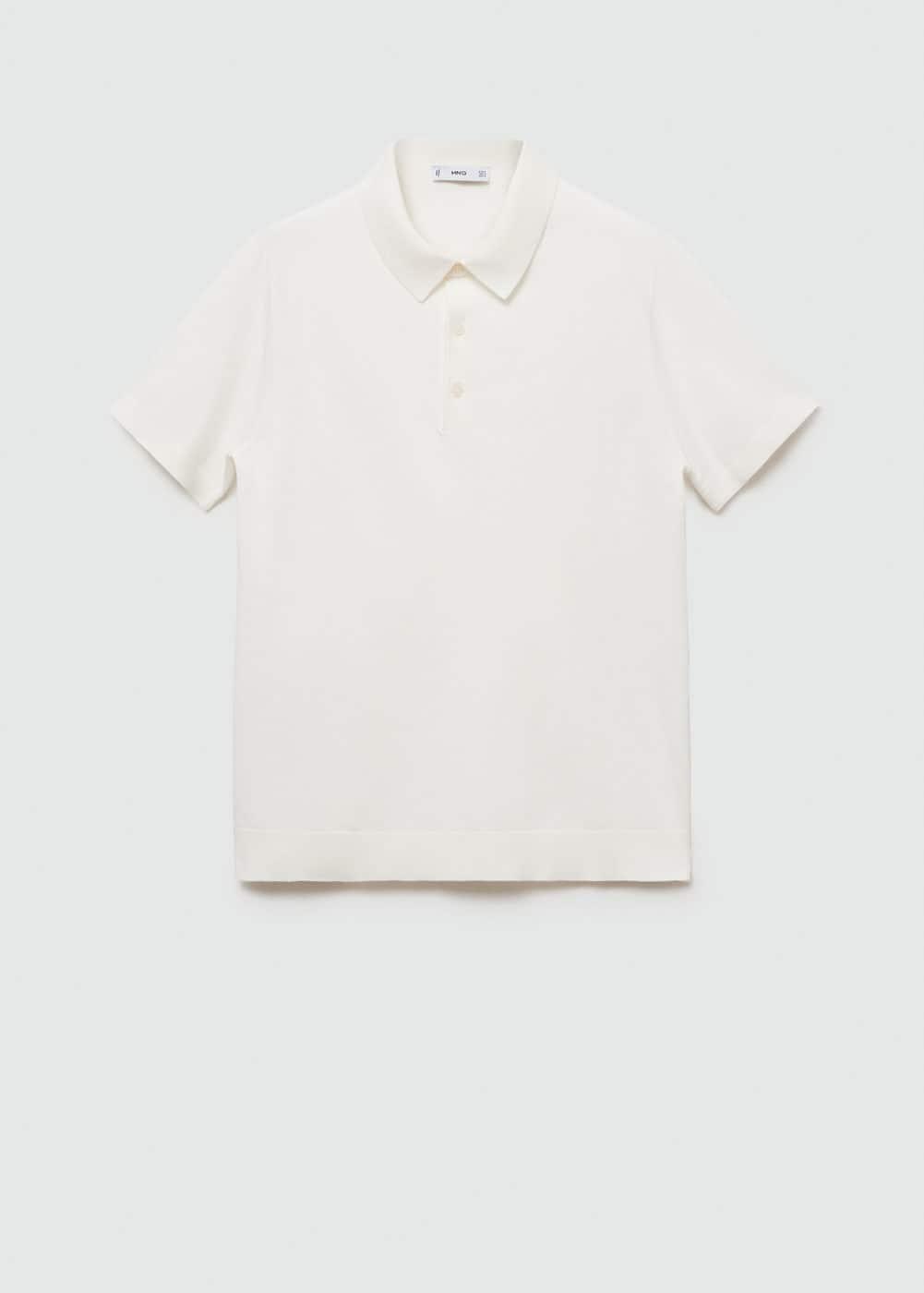 MANGO MAN - Fine-knit polo shirt whiteMen Product Image