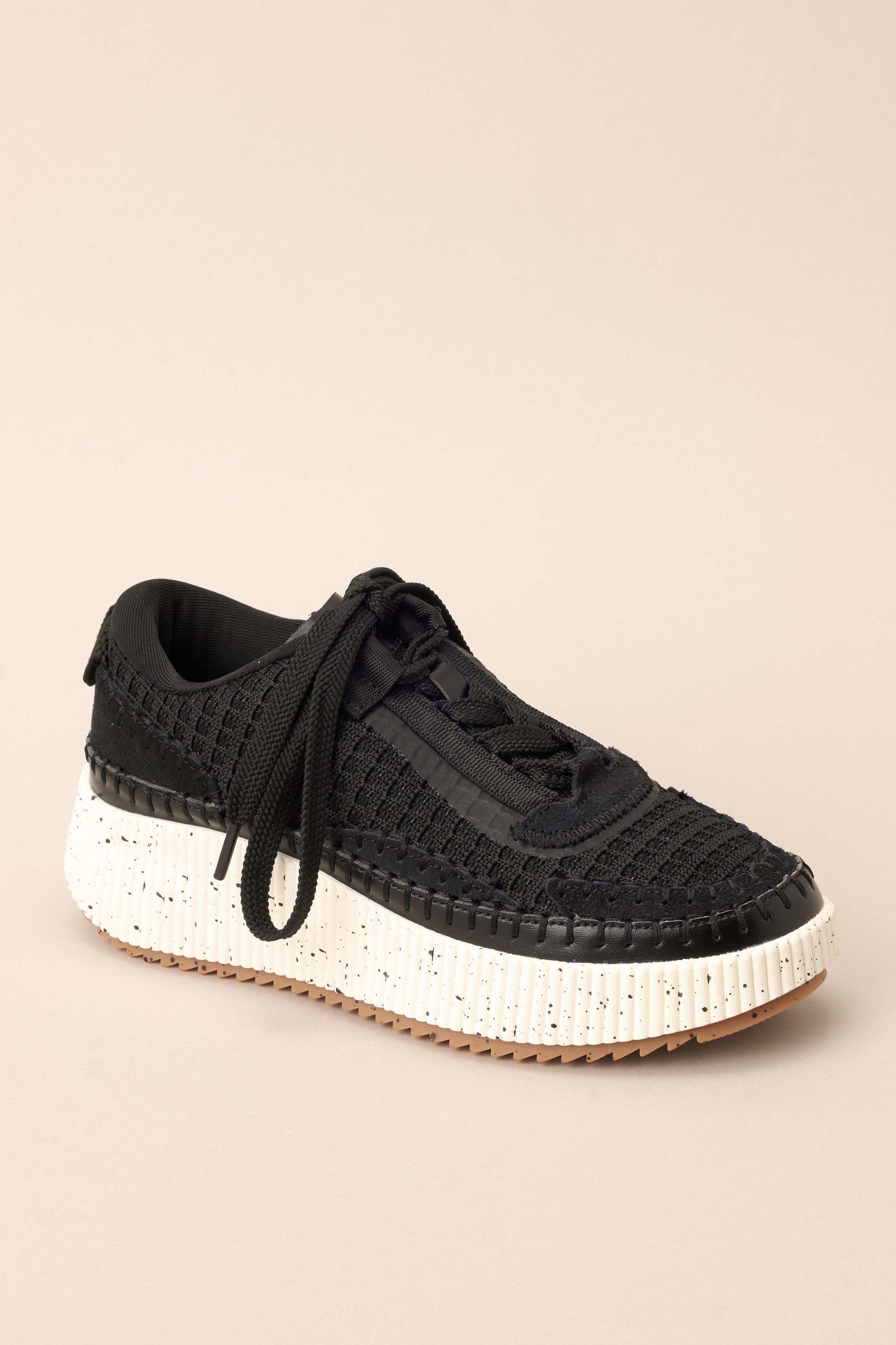 Dig In Your Heels Black Platform Sneakers Product Image