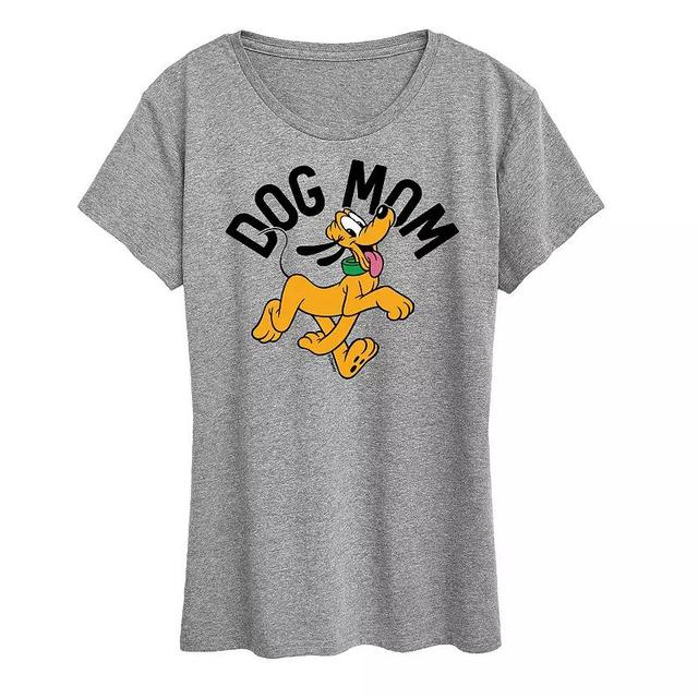 Disneys Pluto Womens Dog Mom Graphic Tee Grey Gray Product Image