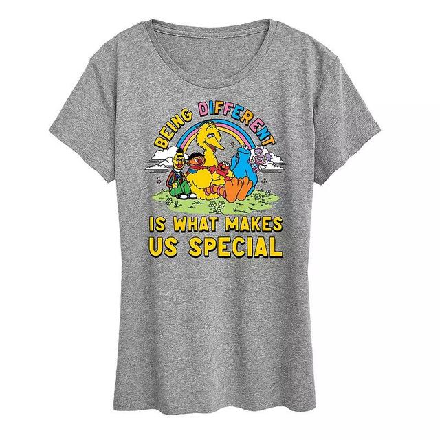 Womens Sesame Street Makes Us Special Graphic Tee Grey Gray Product Image