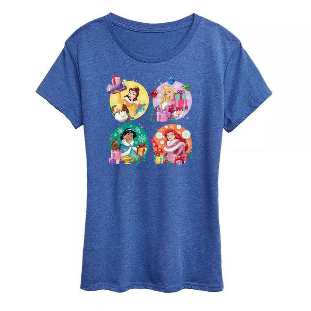 Disney Princess Belle, Aurora, Jasmine And Anna Womens Holiday Graphic Tee, Girls Product Image