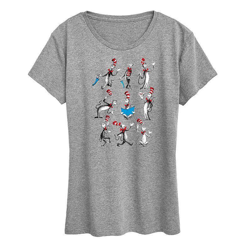 Womens Dr. Seuss Cat Hat Grid Graphic Tee Product Image