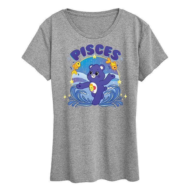 Womens Care Bears Pisces Graphic Tee, Girls Grey Gray Product Image