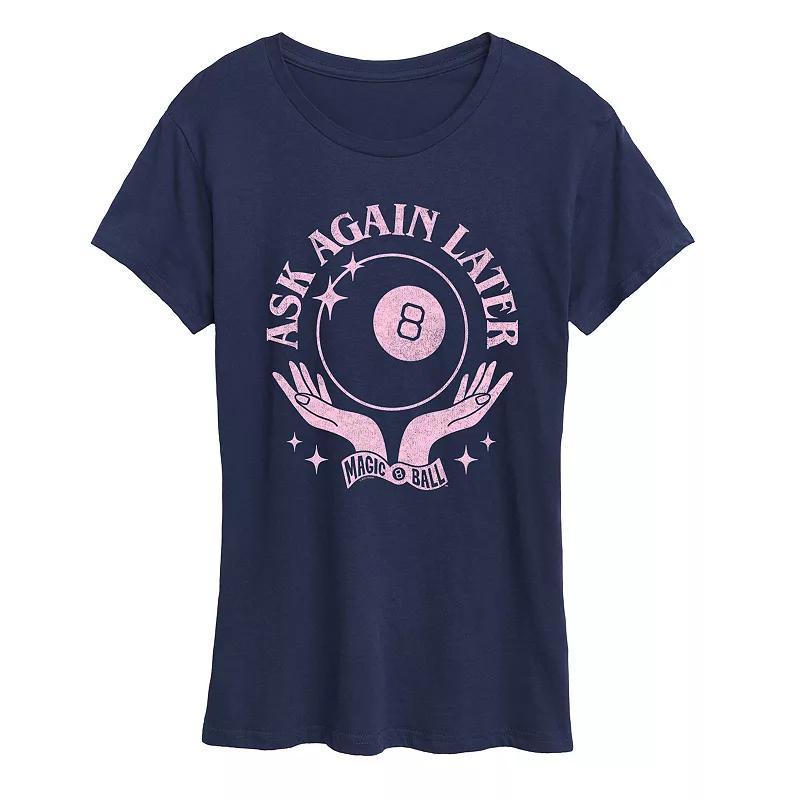 Womens Magic 8 Ball Ask Again Later Graphic Tee Blue Product Image