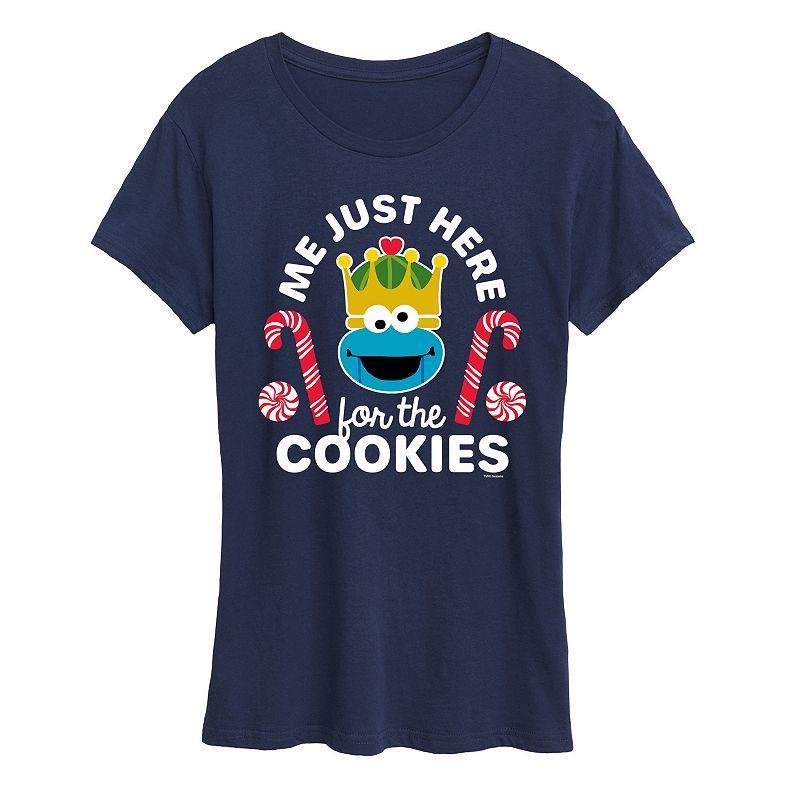 Womens Sesame Street Just Here For The Cookies Graphic Tee, Girls Product Image