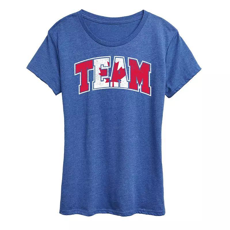 Womens Team Canada Graphic Tee Grey Royal Blue Product Image