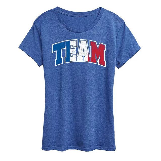 Womens Team France Graphic Tee Grey Royal Blue Product Image