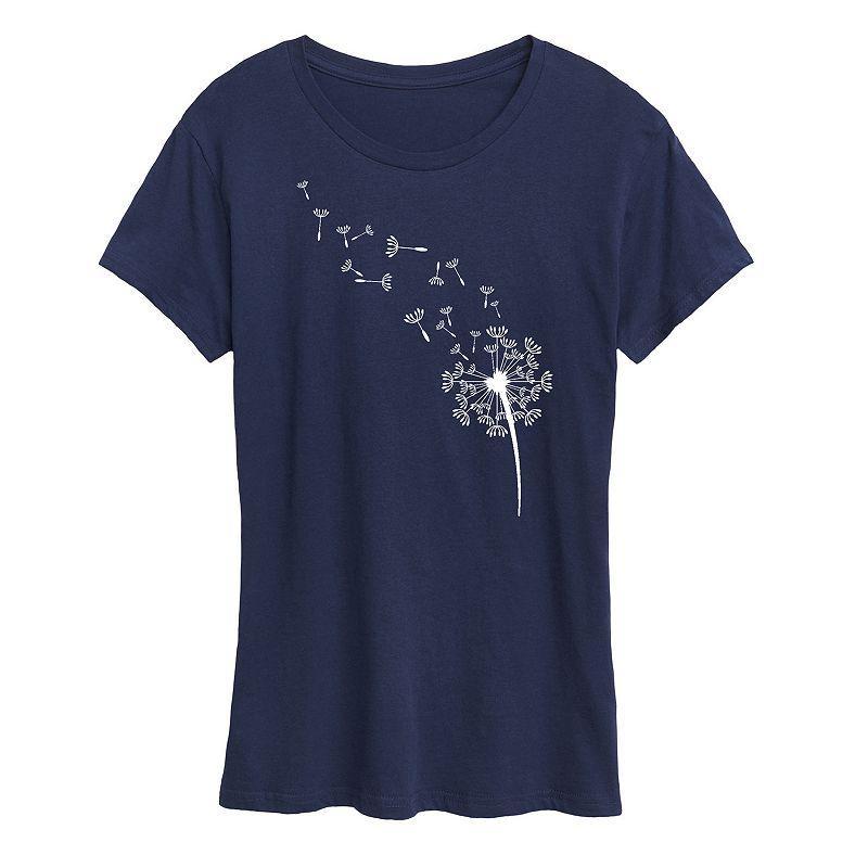 Womens Dandelion Seeds Graphic Tee Blue Product Image