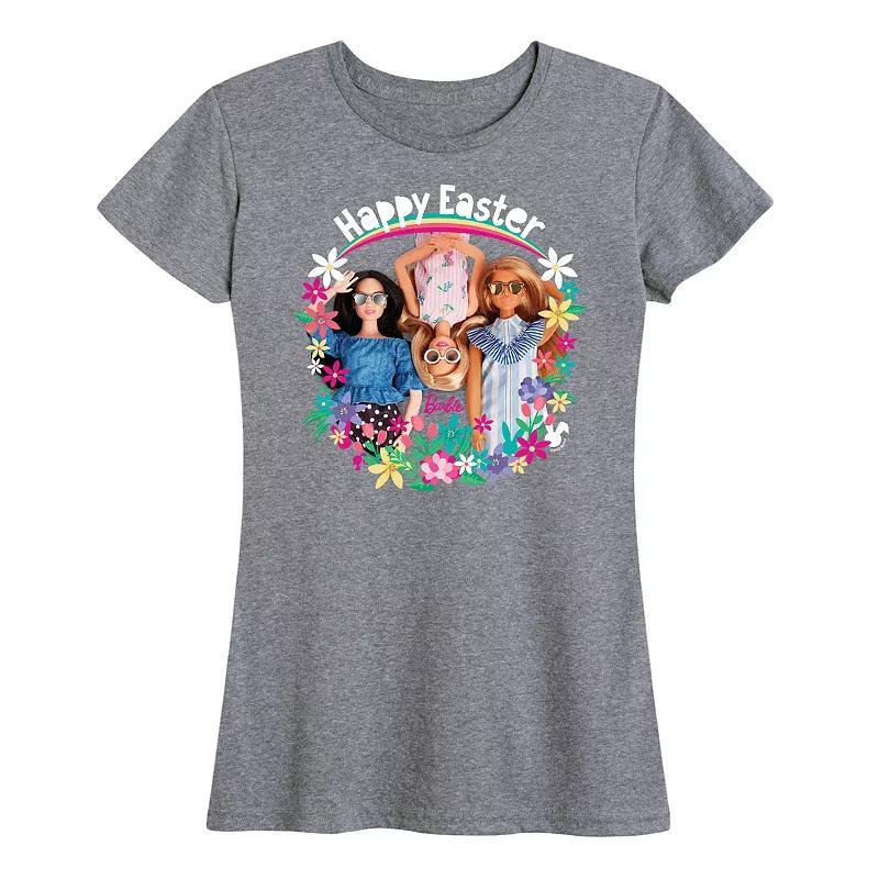 Womens Barbie Happy Easter Graphic Tee Grey Royal Blue Product Image