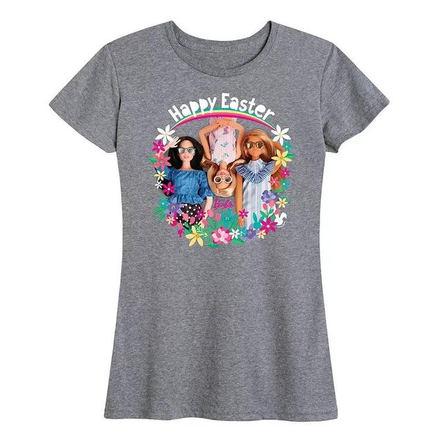 Womens Barbie Happy Easter Graphic Tee Grey Gray Product Image