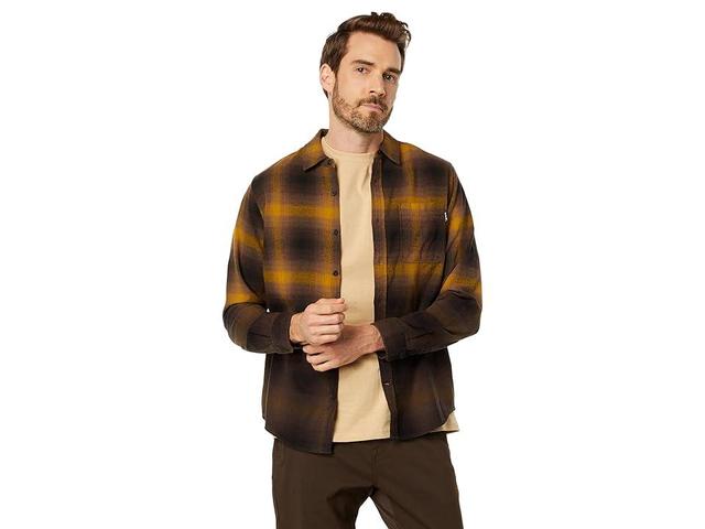 Hurley Portland Dip-Dye Long Sleeve Flannel (Brown) Men's Clothing Product Image